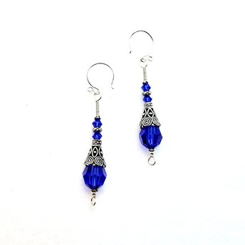 dark blue crystal earrings