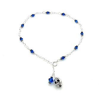blue crystal anklet for women