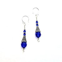 dark blue crystal earrings
