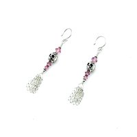 Skull Earrings Swarovski Elements Pink Crystal Jewelry Canada