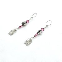Skull Earrings Swarovski Elements Pink Crystal Jewelry Canada