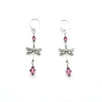 Dragonfly Earrings Pink Crystal Swarovski Elements Jewelry Gifts
