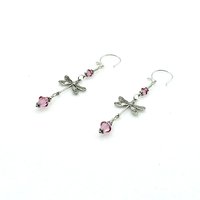 Dragonfly Earrings Pink Crystal Swarovski Elements Jewelry Gifts