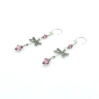 Dragonfly Earrings Pink Crystal Swarovski Elements Jewelry Gifts