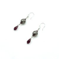 Teardrop Earrings Purple Amethyst Swarovski Elements Jewelry