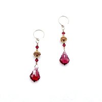 ruby red crystal earrings