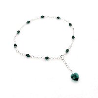 emerald green ankle bracelet