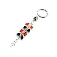 orange and black crystal keyring