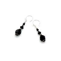 Black Crystal Earrings Swarovski Elements Jewelry for Women