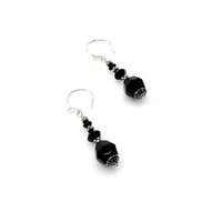 Black Crystal Earrings Swarovski Elements Jewelry for Women