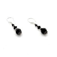 Black Crystal Earrings Swarovski Elements Jewelry for Women
