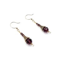 purple dangle earrings