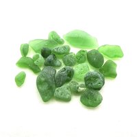 green bonfire sea glass pieces