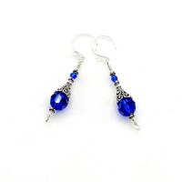 Blue Crystal Earrings Swarovski Elements Gifts Made in Canada 