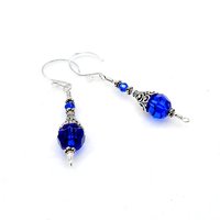 Blue Crystal Earrings Swarovski Elements Gifts Made in Canada 