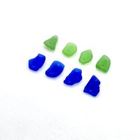 Sea Glass Connector Links Drilled Beach Beads for Jewelry Making Crafts 