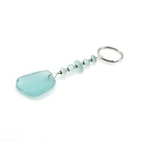 Sea Glass Keychain Aqua Blue Pendant Keyring for Women Gifts Canada