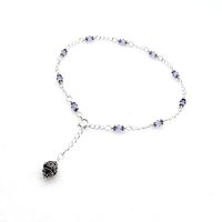 Crystal Anklet for Women Violet Purple Swarovski Elements 