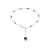 Crystal Anklet for Women Violet Purple Swarovski Elements 