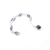 Crystal Anklet for Women Violet Purple Swarovski Elements 