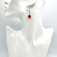 1 3/4" (4.4cm) in length from the top of the round sterling pierced ear wires