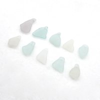 real beach glass top drilled beads