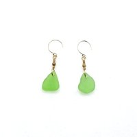 green sea glass earrings
