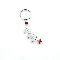 shades of white with red accents