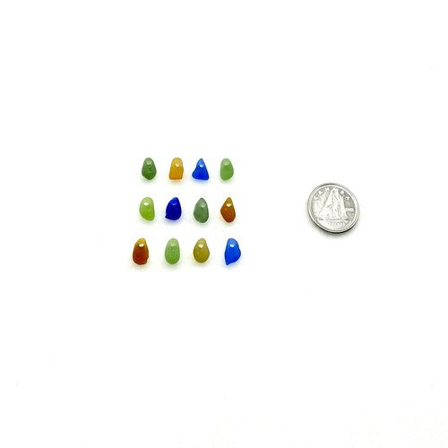 drilled beach glass charms