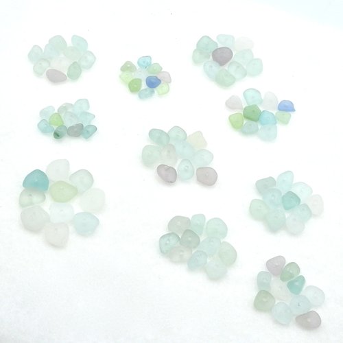 set of 100 bulk drilled beach glass