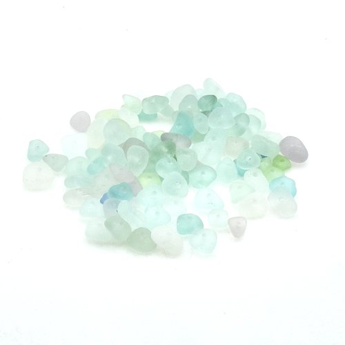 pastel sea glass beads