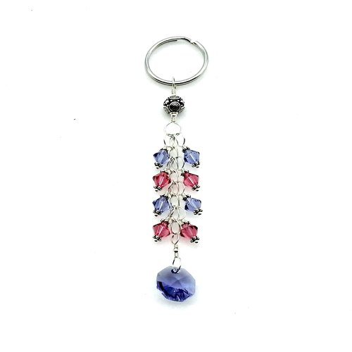 Crystal Keychain Swarovski Elements Pink Purple Gifts Canada