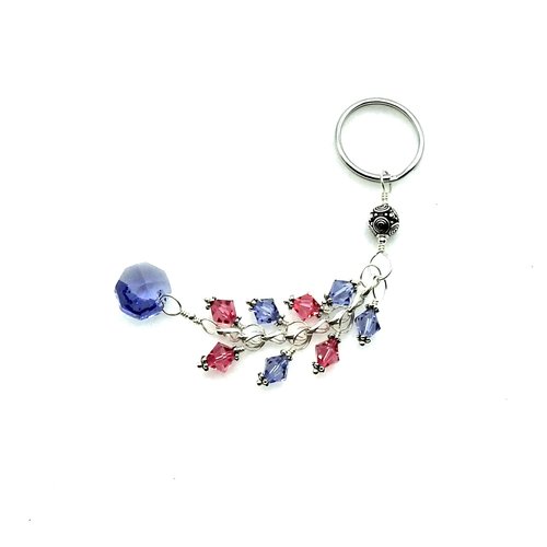 Crystal Keychain Swarovski Elements Pink Purple Gifts Canada