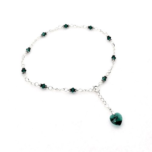 emerald green ankle bracelet