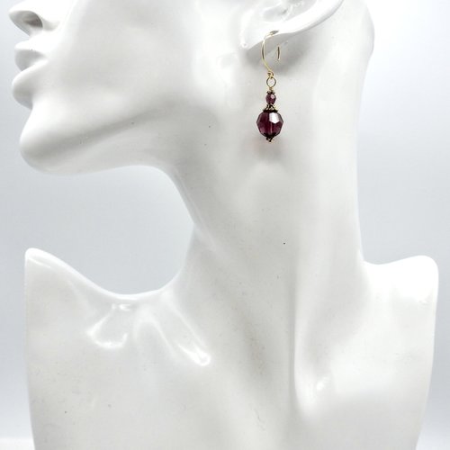 Short Dangle Purple Earrings Swarovski Elements Jewelry Gifts