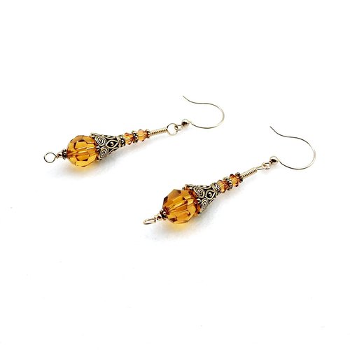2.5" (6.4cm) in length from the top of the round gold filled pierced ear wires 