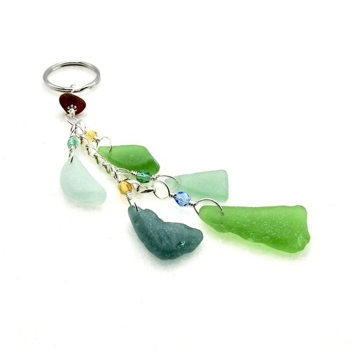 Beach Glass Keychain Long Dangle Charm Keyring Canada