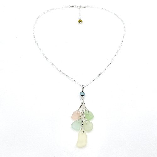 Sea Glass Necklace Pastel 16 Inch One of a Kind Gifts Canada