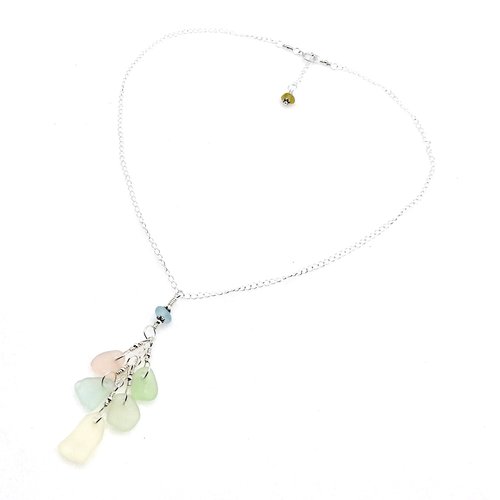 Sea Glass Necklace Pastel 16 Inch One of a Kind Gifts Canada