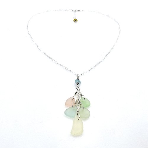 Sea Glass Necklace Pastel 16 Inch One of a Kind Gifts Canada