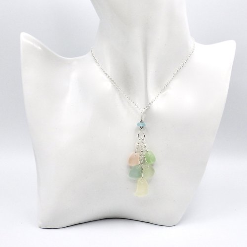 Sea Glass Necklace Pastel 16 Inch One of a Kind Gifts Canada