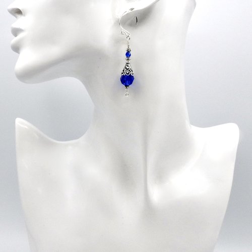 Blue Crystal Earrings Swarovski Elements Gifts Made in Canada 