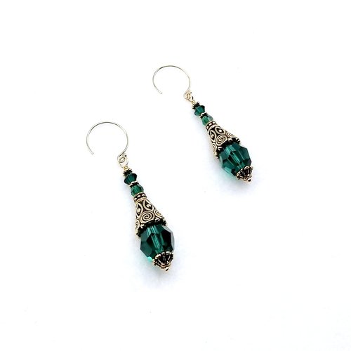 green crystal dangles