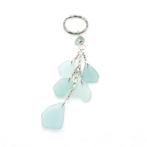 real beach glass keychain