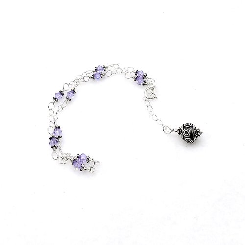 Crystal Anklet for Women Violet Purple Swarovski Elements 