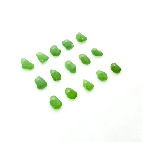tiny green sea glass
