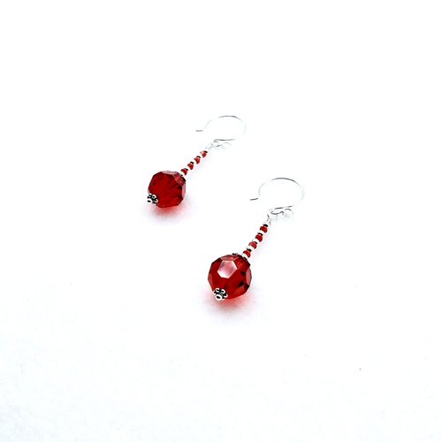 red dangle earrings