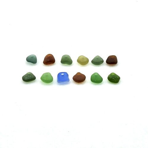 drilled sea glass tiny pendants