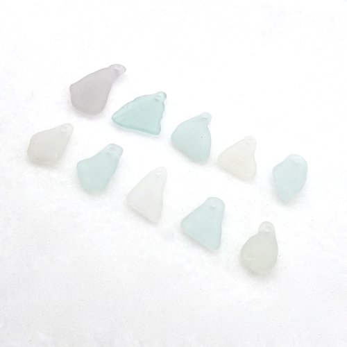 real beach glass top drilled beads