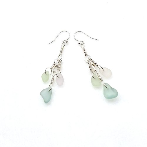 light pink sea foam and green colours